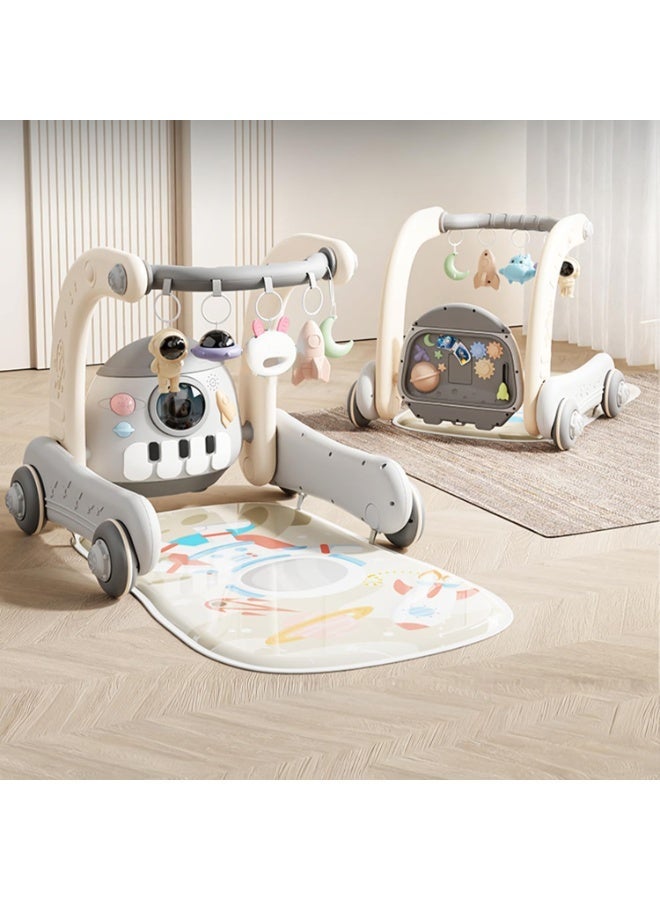 Baybee 4 in 1 Musical Baby Activity Walker & Convertible Play Gym | Push Walker with Piano, Lights, Rattles & Tummy Time Mat | Foldable Newborn to Toddler Toy for 0-36 Months Boys & Girls Pink - Image 2